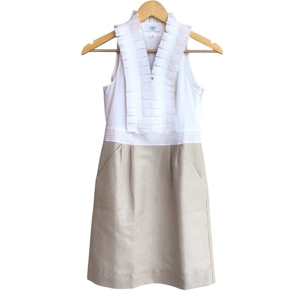 Ann Taylor Loft Linen Blend Sleeveless Dress NEW - Picture 1 of 8